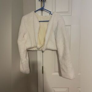 White fluffy cardigan